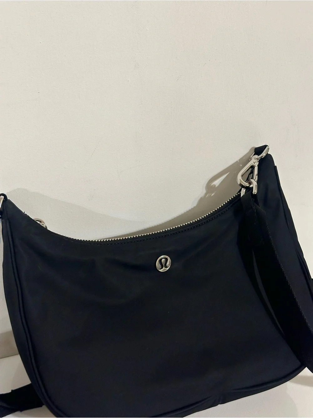 lululemon athletica Black Crossbody Bag with Silver Hardware